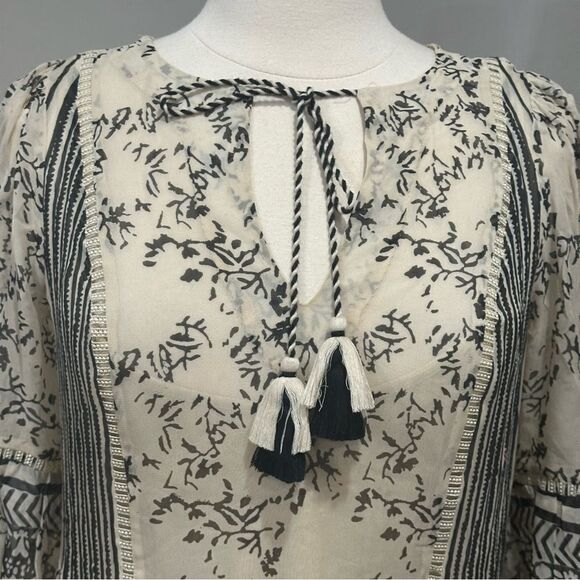 ANTHROPOLOGIE Women’s Talulah Tiered Midi Dress in the Size Small Neutral Motif - Picture 13 of 16